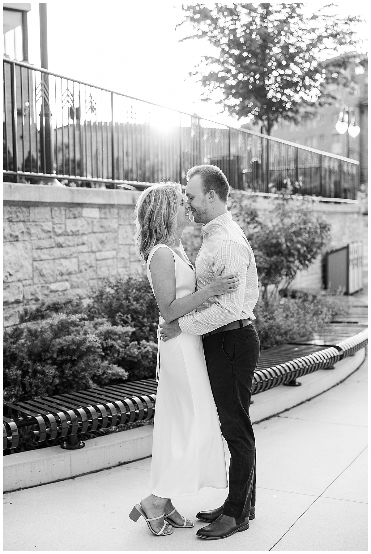 Downtown St. Charles Illinois engagement session