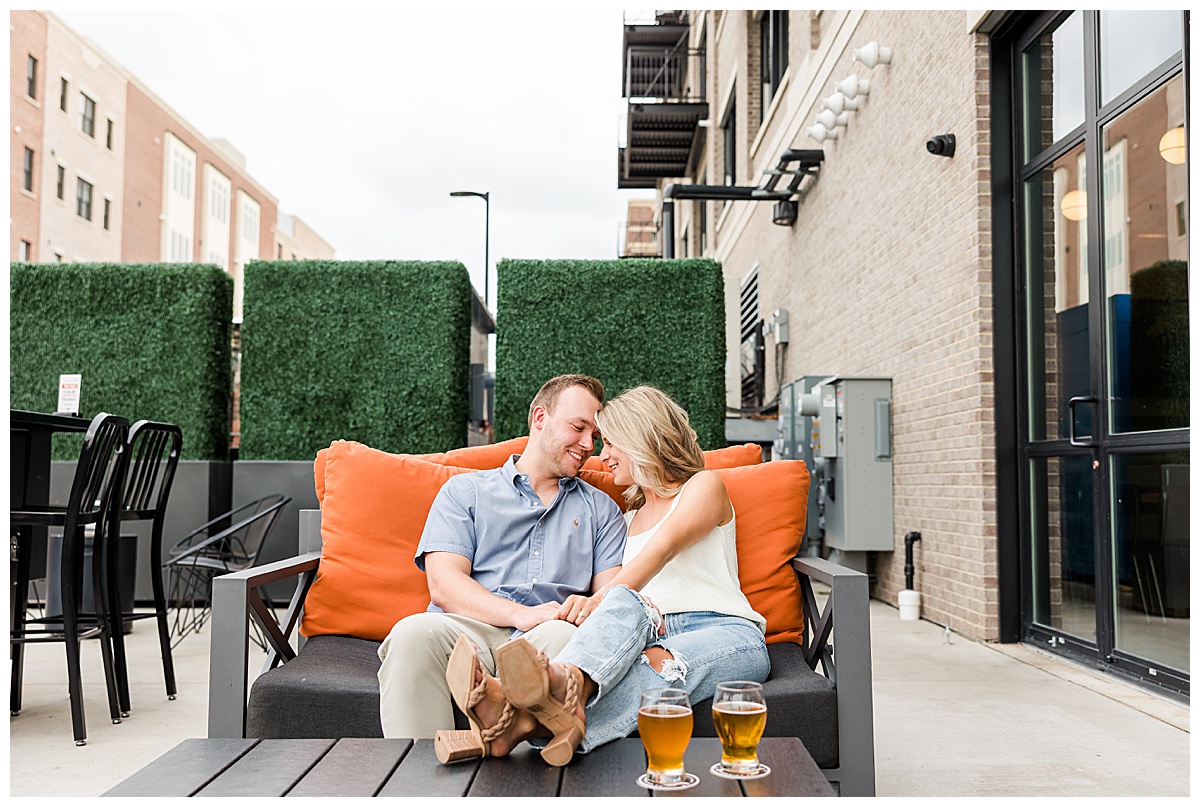 Downtown St. Charles Illinois engagement session